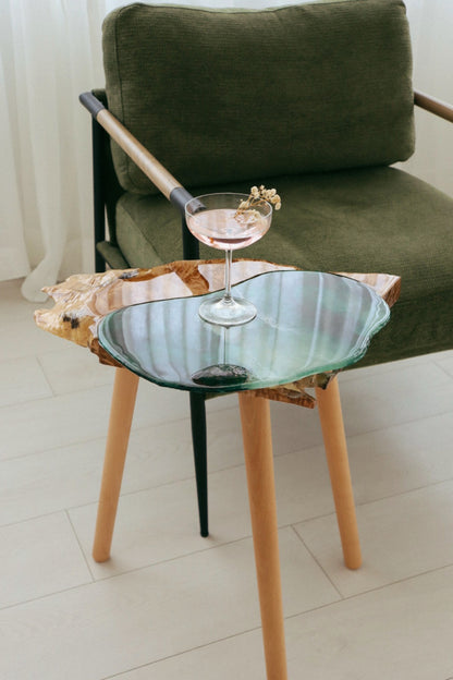 Drift: Layered Live Edge Side Table