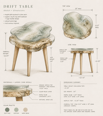 Drift: Layered Live Edge Side Table